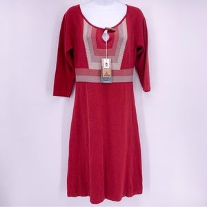NEW Prana Yarrah Organic Cotton Dress Sunwashed Red Size Small